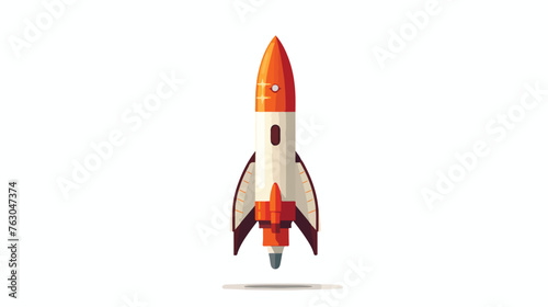 Rendering Of Rocket Object flat vector 