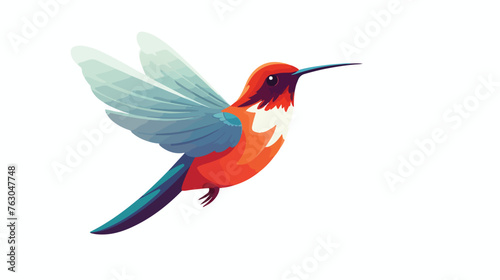 Sad hummingbird on white background illustration flat  © Aliha