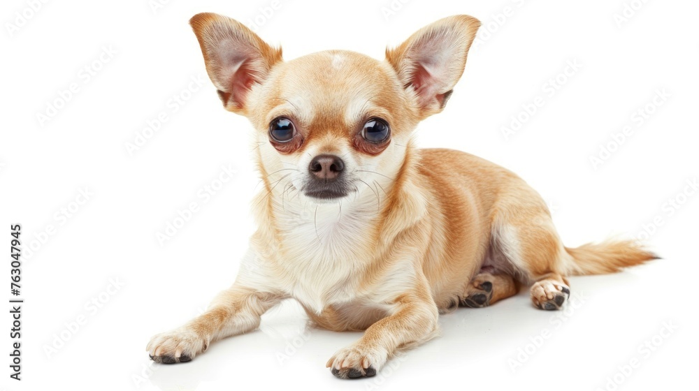 Nice Chihuahua Dog Isolated On White, Banner Image For Website, Background, Desktop Wallpaper