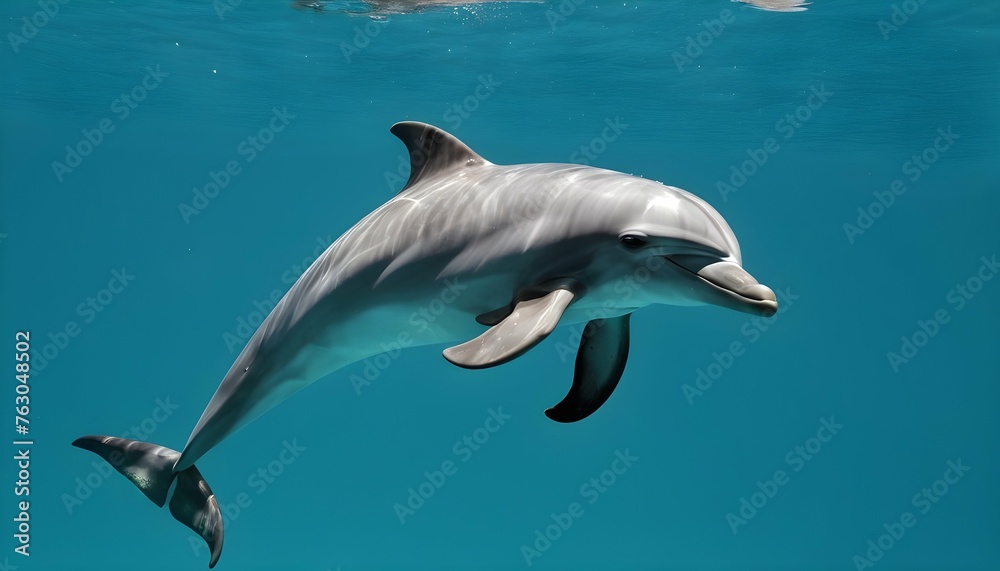 A Dolphin Spinning Around In Circles Underwater Upscaled 4