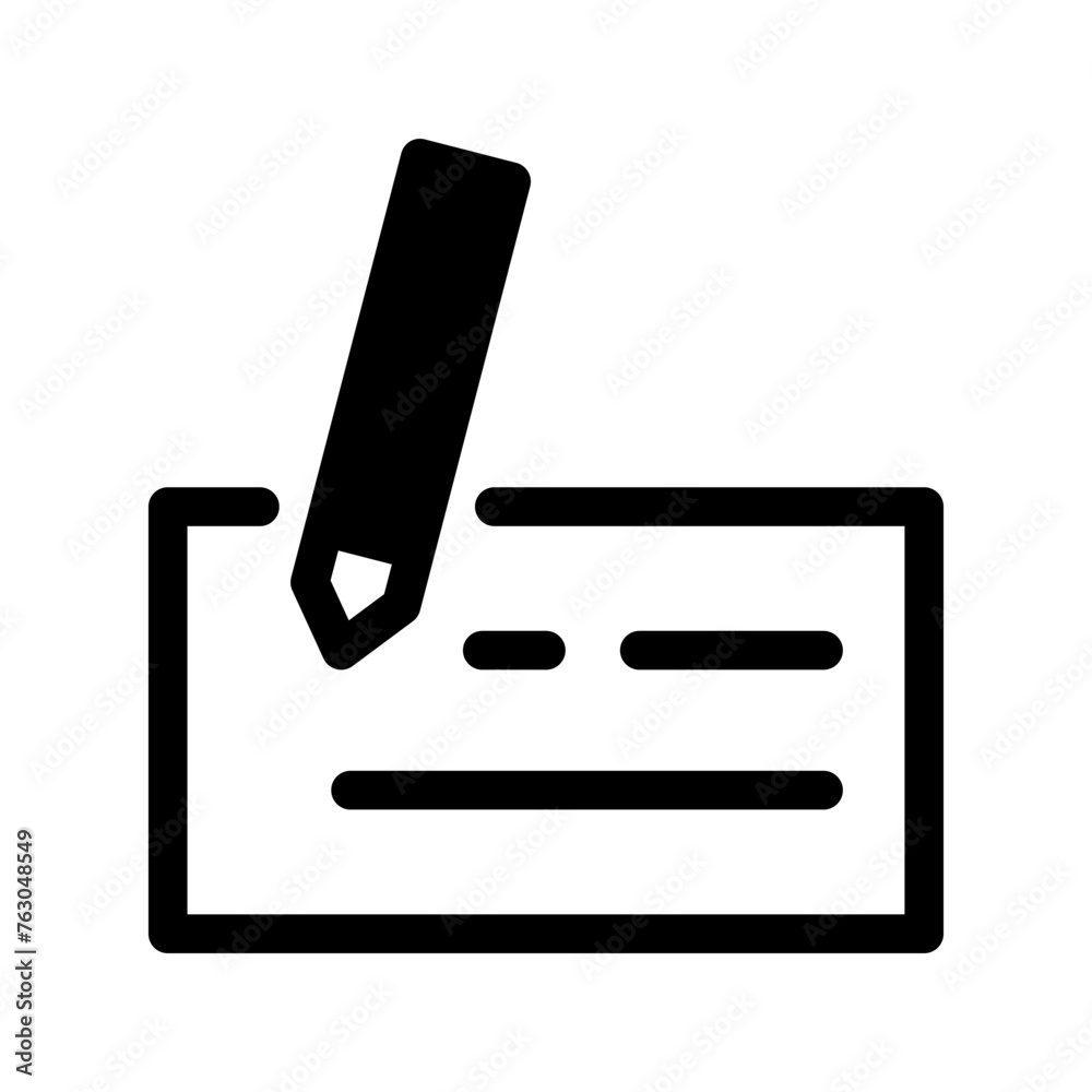 Bank check design icon vector Bank check design icon vector