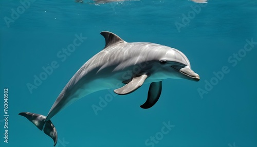 A Dolphin Spinning Around In Circles Underwater Upscaled 4