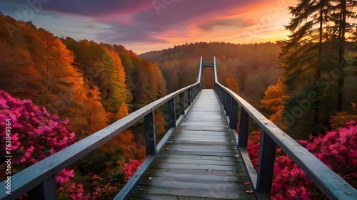 Fantastic Autumn Landscape Amazing sunset With colorfu © FAVOUR