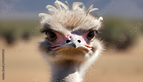An Ostrich With Its Feathers Ruffled By The Wind Upscaled 4