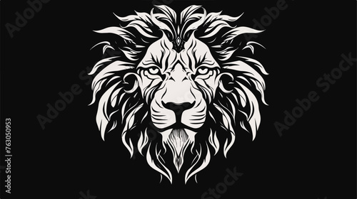Symmetry lion head and only facing front black