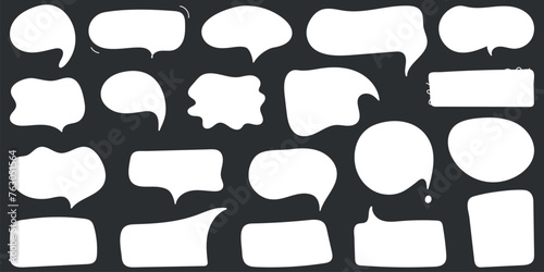 Hand drawn rectangle frame set.Doodle frame for textbox. Geometric Doodle border. Flat Vector illustration.	