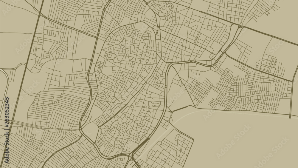 El Mahalla El Kubra map, city in Egypt. Streetmap municipal area.