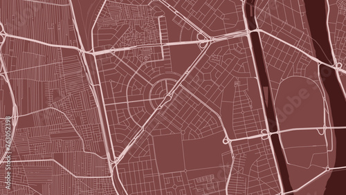 Red Giza map, city in Egypt. Streetmap municipal area.