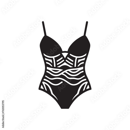 Vibrant Swimwear Silhouette Extravaganza - Celebrating the Beauty of Summer Style with Swimwear Illustration - Minimallest Swimwear Vector
