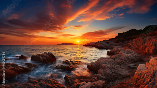 Magnificent sunset over the Adriatic coast .. © Cybonix