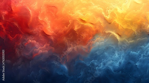 Abstract colorful multicolored smoke spreading bright background for advertising or design gadget wallpaper Smoke texture with neon lighting billowing clouds Modern design Generative AI photo