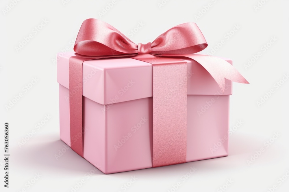 Obraz premium A pink gift box with a matching ribbon, perfect for any occasion