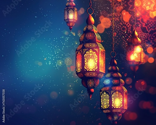 Elegant Eid al Adah, Eid Mubarak Islamic greeting card, Islamic festival of sacrifice, Eid al-Adha Mubarak, Happy Eid Ul Adah, lantern Islamic , Eid Mubarak. holiday festival, banner.  photo