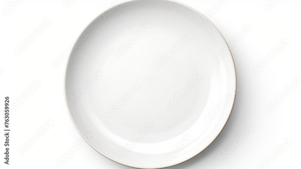 Elegant white plate with gold rim, suitable for food photography Elegant white plate with gold rim, suitable for food photography