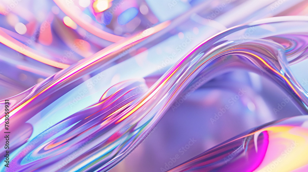 Flowing Iridescent Silk Waves