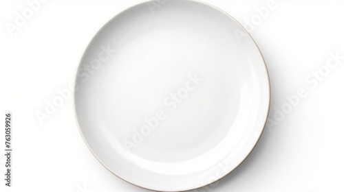 Elegant white plate with gold rim, suitable for food photography