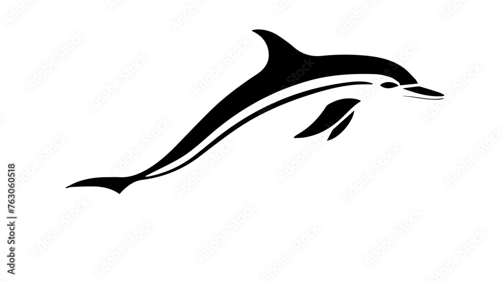 silhouette of a dolphin in vector silhouette of a dolphin in vector