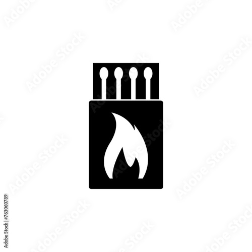 Matchbox and Matches flat vector icon. Simple solid symbol isolated on white background