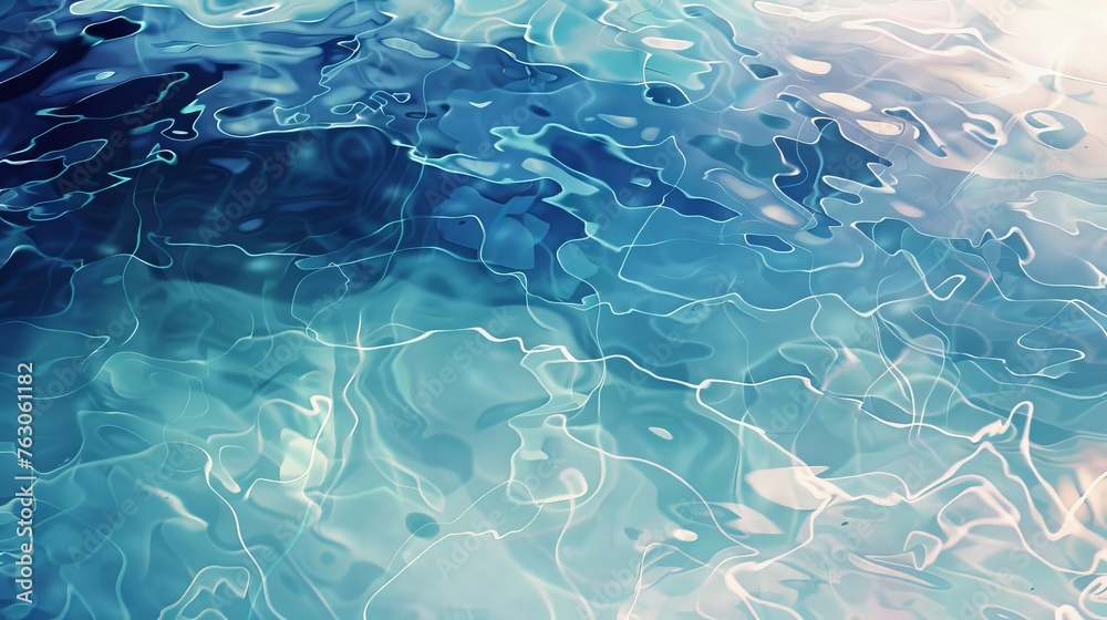 Transparent water illustration with hand-painted details by Vita, digital painting - obrazy, fototapety, plakaty 