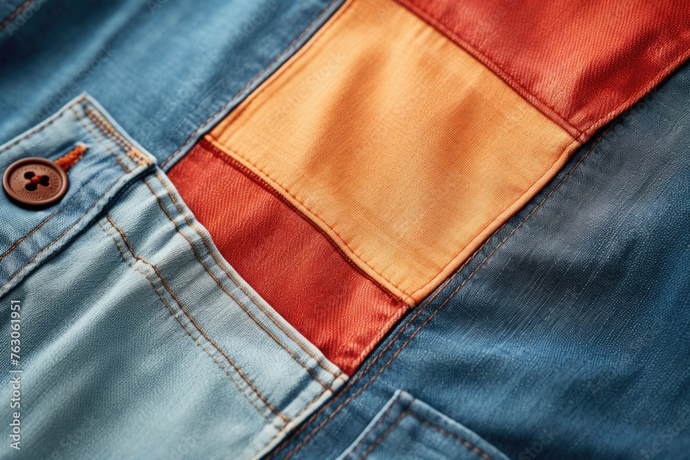 Close up shot of blue denim jeans with button. Perfect for fashion blogs and clothing websites