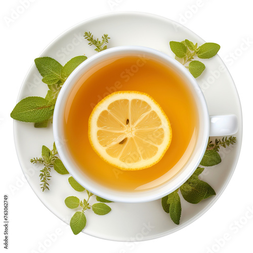 cup of tea with lemon isolated on transparent background Remove png, Clipping Path, pen tool