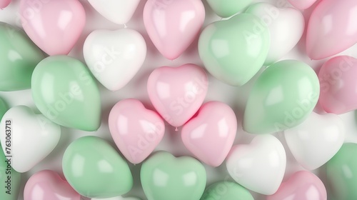 Colorful heart shaped balloons for celebrations and events