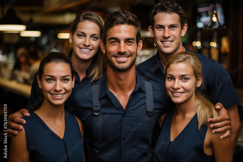 Portrait of happy successful multiracial business team.