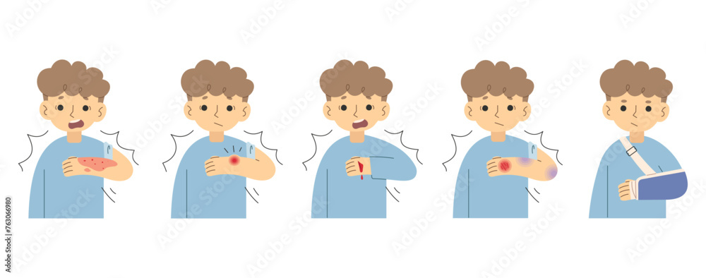 Injuries 2 cute on a white background, vector illustration. Injuries 2 cute on a white background, vector illustration.