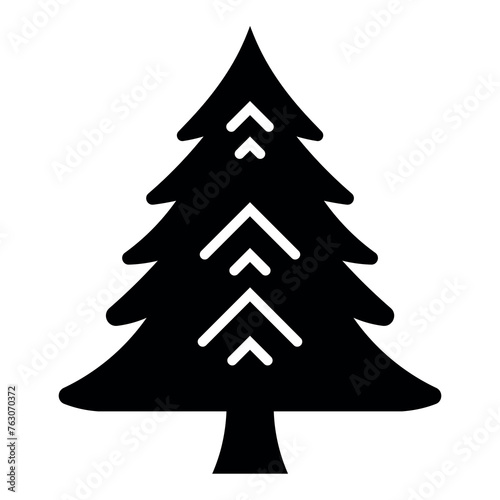 vector christmas tree icon on white background