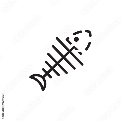 bone eating fish line icon