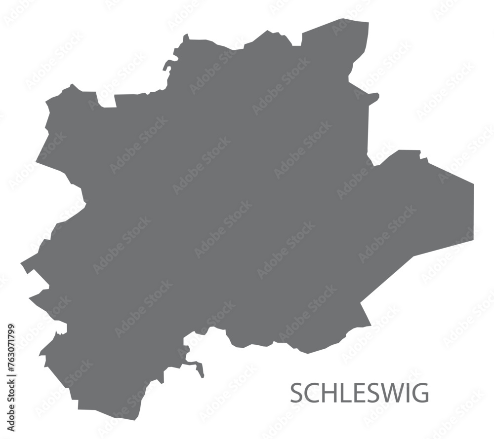 Schleswig German city map grey illustration silhouette shape