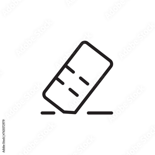 clear eraser rubber line icon