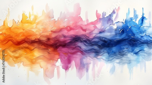 Watercolor brushstrokes of bright colors