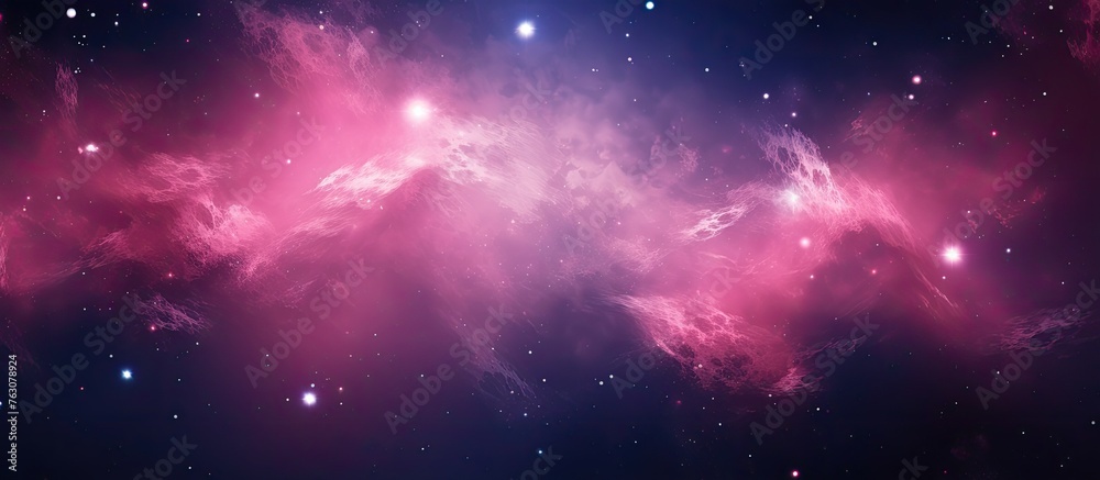 The sky resembled a galaxy with a mix of electric blue, purple, magenta, and violet hues. Clouds added atmosphere to the astronomical objectfilled space