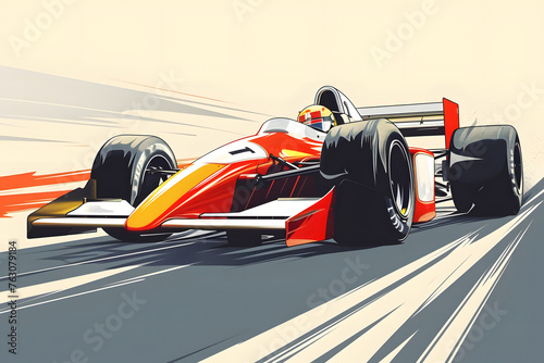 Höchstgeschwindigkeit: Formel 1 Rennwagen rasen über die Rennstrecke