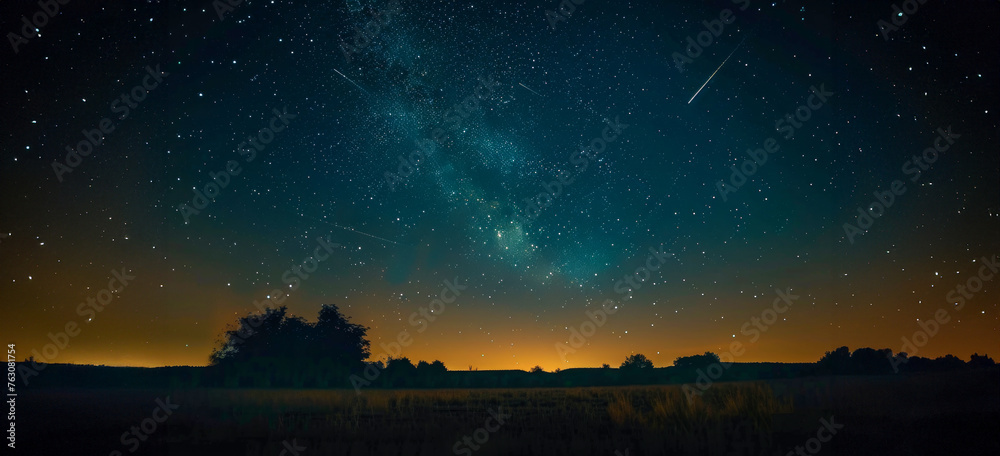 Majestic milky way over a tranquil forest Majestic milky way over a tranquil forest