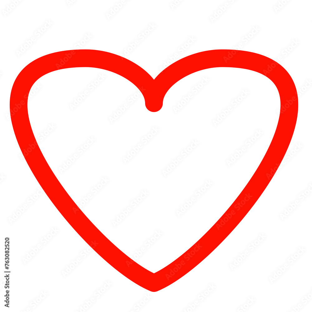red heart symbol, red outlined heart icon 