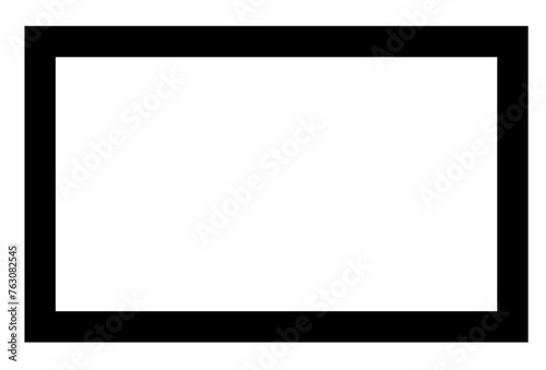 Black outlined rectangular, black frame icon 