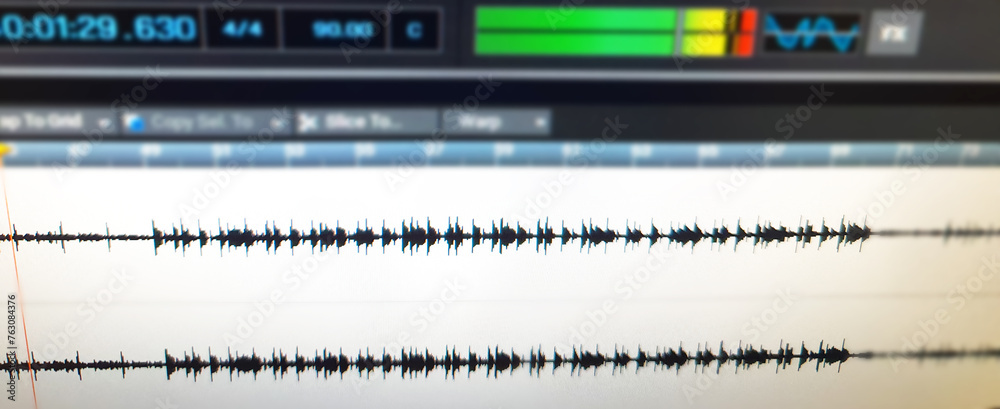 Audio sequencer on a computer. Recording music, songs. Software for writing music. Audio sequencer on a computer. Recording music, songs. Software for writing music.