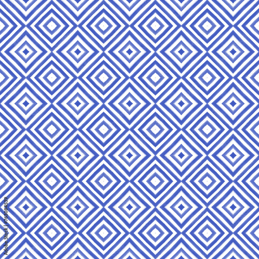 Ethnic hand painted pattern. Indigo symmetrical Ethnic hand painted pattern. Indigo symmetrical