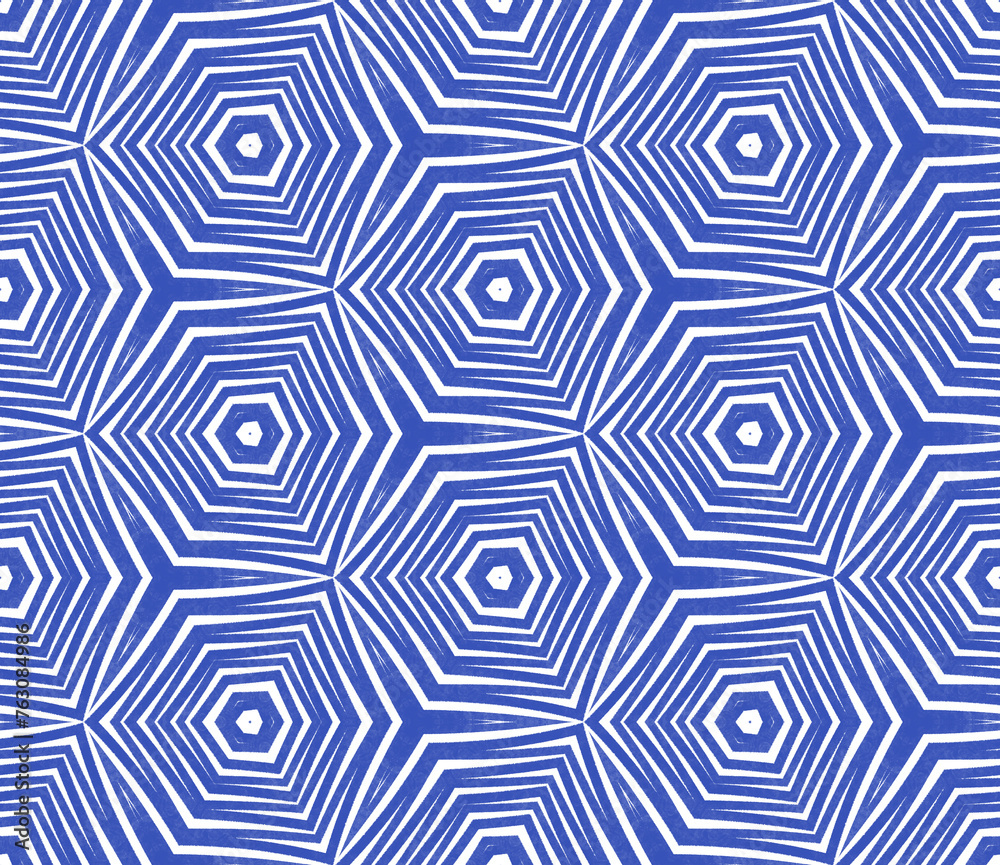 Ethnic hand painted pattern. Indigo symmetrical Ethnic hand painted pattern. Indigo symmetrical