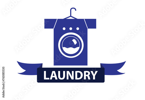 Laundry Service Sign concept. Editable Clip Art.