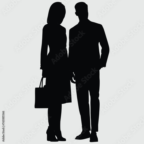 silhouettes of woman, couple, vector, illustration, 