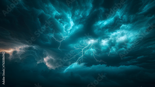 A photo of lightning, with ominous clouds as the background, during a tumultuous storm