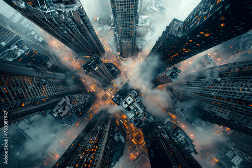 Urban Ruins: Aerial Views of a Post-Apocalyptic Metropolis photo