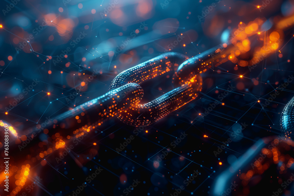 Naklejka premium cyber security futuristic, data stream digital binary crypto currency, and blockchain transactions. 