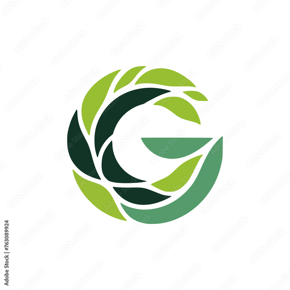 letter G abstract with a combination of leaf shapes nature plant logo vector illustration template design letter G abstract with a combination of leaf shapes nature plant logo vector illustration template design