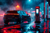 Nighttime Electric Car Charging Station: Illuminating the Future of Sustainable Transportation