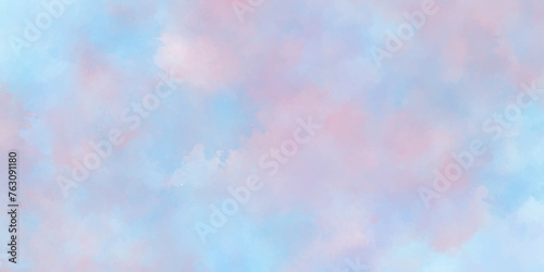 Beautiful aquarelle paper textured ink effect grungy pastel colors hand drawn background. blue and pink shades watercolor smoke paper texter illustration for creative design vintage card, template.
