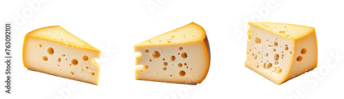 piece of cheese isolated on transparent background